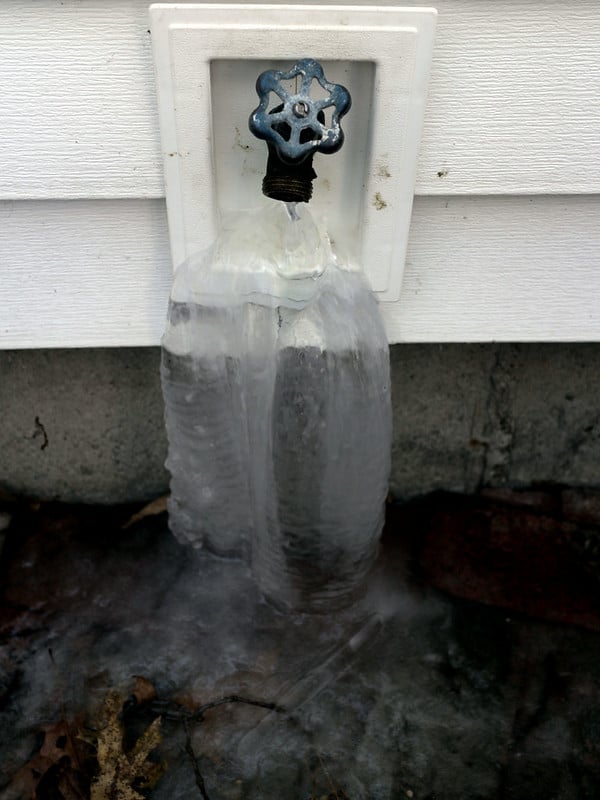 frozen outdoor spigot