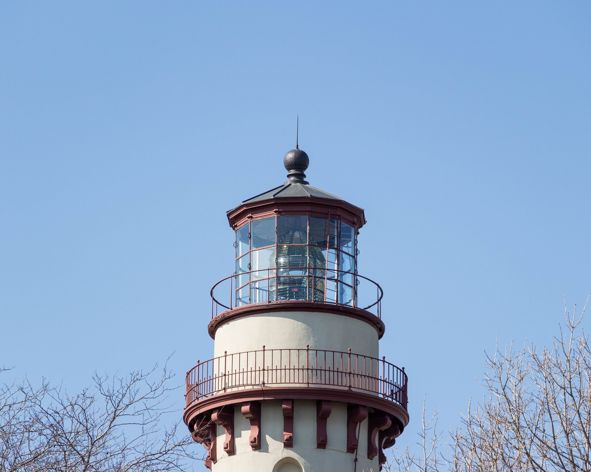 The top of Gross Point Lighthouse